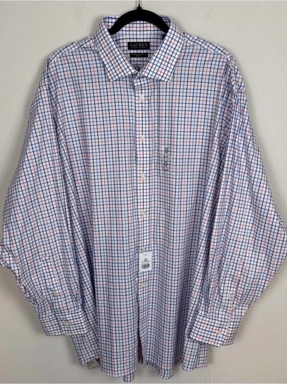 Polo Ralph Lauren Classic Fit Performance Shirt XXL Mens White Plaid Long Sleeve